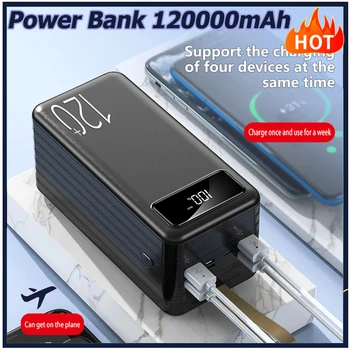 Power Bank 120000mAh Portatīvo PD Ātrās Uzlādes Portatīvo Lādētāju Powerbank Ārējo Akumulatoru IPhone 14 13 12 Pro