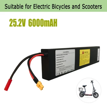 7S2P 25.2 V 6.0 Ah 18650 Li-ion Akumulators Pack Elektrisko Velosipēdu, Mopēdu, Balansēšana Motorollera