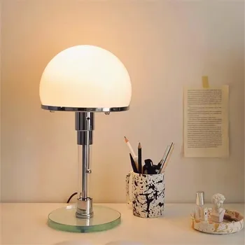 Tecnolumen Bauhaus Galda Lampu Ziemeļvalstu Retro Piena Baltu stikla lampu toņu, chrome gaismas Dzīvojamā Istaba, Kafijas guļamistaba dekori gaismas
