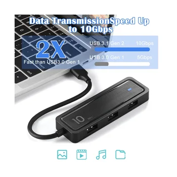 10Gbps C Tipa USB 3.2 Adapteri Portatīvo Ātri Pārvades 6 in 1 Atkārtoti Hub Prezentāciju Lekciju Konvertētājs