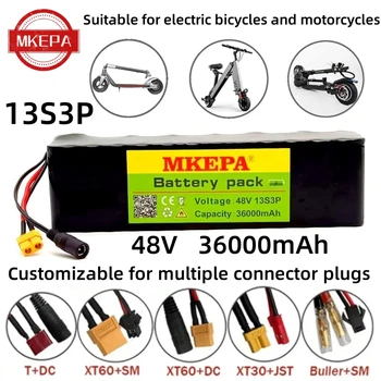 48v 36Ah 1000w 13S3P Litija Jonu Akumulatoru 54.6 v E-velosipēdu, Elektrisko Velosipēdu, Motorolleru ar BMS+52.6 V 2A Lādētāju