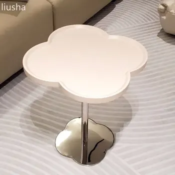 Mākonis sānu galda antīks radošās krēms stila dizaina sajūta, viesistaba, sofa bed head nerūsējošā tērauda, stikla mazs kafijas galdiņš
