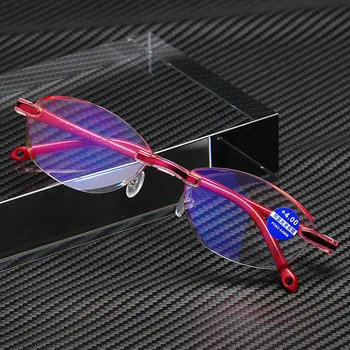 Dioptrijas +1.0 +1.5 +2.0 +2.5 +3.5 +4.0 Bezrāmju Anti-zila Gaisma Lasīšanas Brilles bez apmales Sievietes vecuma tālredzība Brilles
