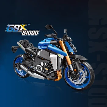 Ķieģeļi Rotaļlietas Modeļa Augsto Tehnoloģiju Suzuki GSX-S1000 Motociklu Sacīkšu Asamblejas Celtniecības Bloki DIY KM