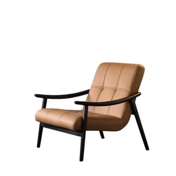 Ziemeļvalstu galda, krēsla, gaismas luksusa minimālisma modeļa numurs viena dīvāna, krēsla dizainers itālijas cieta koka, ādas ēdamistabas krēsls
