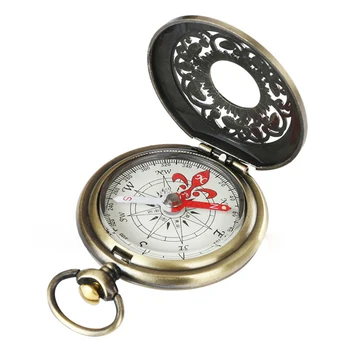 Vintage Bronzas Kabatas Kompasu Retro Āra Pastaigu Navigācijas Kompass Mazulis Dāvanu