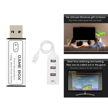 Portatīvo Spēļu Pastiprinātājs Klasiskā Atvērt 128GB USB Spēli Kaste ar/bez dokstacija, Plastmasas, Metāla H8WD