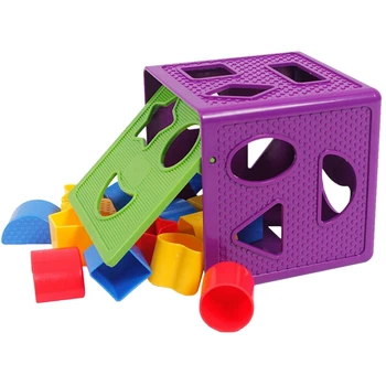 Kvadrātveida Bērnu Bloki Formas Kārtotāja Rotaļlietas Bloki Multi Formas, Krāsu Atzīšanas Rotaļlietu Kaste