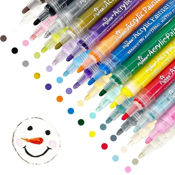 Akrila Krāsas Pildspalvu Rock Krāsošana, 24 Krāsas, Krāsu Marķieri,Akmeņiem, Ūdensnoturīgas Krāsas Pildspalvu DIY Mākslas Amatniecības Piederumi 3mm Vidēja Padoms