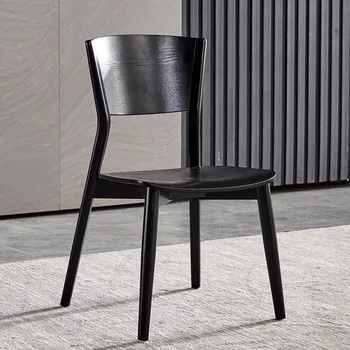 Nordic Black Krēsli Mūsdienu Cietā Koka Konstrukcija Vienu Restorāns Atpakaļ Atpūtas Lasījumā Krēslu Radošo Mueble Salons, Tv Atpūtas Telpu Mēbeles