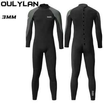 Oulylan 3MM Neoprēna Wetsuit Vīriešu Surf Zemūdens Niršanas Tērps, Zemūdens Zvejas Spearfishing Kitesurf Peldkostīmi hidrotērpu