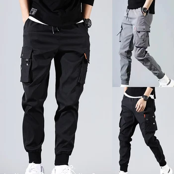 Vīriešu Multi-Kabatas haren lauka Bikses Streetwear Hip Hop Bikses, Āra Sporta Gadījuma Bikses
