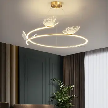 Tauriņš Dekorēšana Guļamistaba LED Līnijas Kārta Gaismas Radošo Modes Vienkāršu Mūsdienu Ēdamistaba Dzīvojamā Istaba Lustra