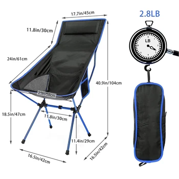 Locīšanas Portatīvo Kempings Krēsli Ceļojumu Piknika Zvejas Pludmales BBQ Ultravieglajiem Krēslu Āra Dārza Backpacking Pārgājienu Mēness Krēsls