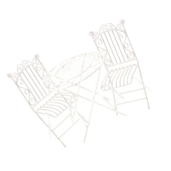 Simulācijas Galda, Krēsla, Mazi Rotājumi Ēdamistabas Krēslu Komplekts Mini Mājas Dekoriem Rotu Aksesuāri, Dzelzs