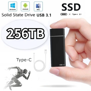 Portatīvo Ārējo SSD Solid State Cietā Diska-High-speed 16TB 8TB USB3.1 C Tipa Interfeiss Sākotnējā Mobilo Diskiem, Datu Uzglabāšanai
