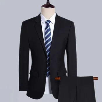 Uzvalks Komplekts Vīriešu korejiešu Versija Slim Fit Profesionālās Formālas Biznesa Gadījuma, Vīriešu Uzvalki, Kāzu Darba Hostinga 2-piece Set