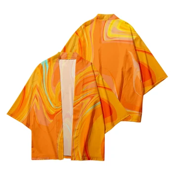 Apelsīnu Vasaras Zaudēt Japāņu Streetwear Jaciņa Sievietēm, Vīriešiem Harajuku Haori Liels Izmērs XXS-4XL Purpura, Zilā Kimono Top Yukata Drēbes