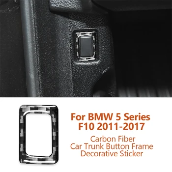 BMW 5 Series F10 528 525li 2011-2017 Oglekļa Šķiedras Auto Bagāžnieka Poga Kaste Rāmis Dekoratīvās Uzlīmes Interjerā Auto Accessoriess