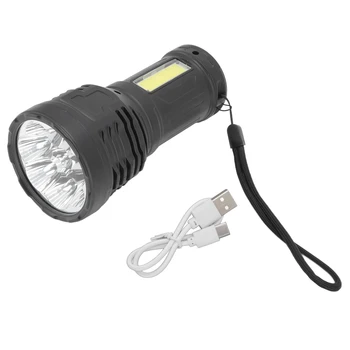 LED Gaismiņa Spēcīgs Lāpu 2 Apgaismojuma Režīmi 3 Regulējami Zobrati Pārnēsājamu USB Uzlādes Āra Ceļojumu