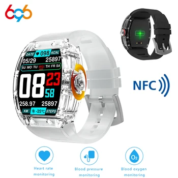 2023 Jaunu NFC Smart Skatīties Sieviešu Aproces, Sirdsdarbības Monitoringa Sporta Fitnesa Tracker Modes Dāmas Vīriešu Ūdensnecaurlaidīgs Smartwatch