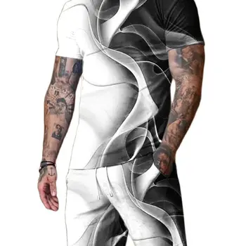 2022. gada Vasaras Vīriešiem 3D Druka T Kreklu Komplekts Modes Šorti Tracksuit Vīriešu Ikdienas Īsās Piedurknes Sportsuit Jaunākās Vīriešu Lielgabarīta Apģērbu