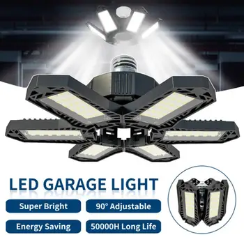 LED Garāžas Apgaismojums ar 10 Regulējama Paneļi E26/E27 Griestu Veikala Darba Lampa 80W 150W 6500K Spuldzes Darbnīca Rūpniecības Apgaismojums