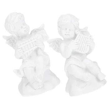 2 Gab Grāmatu Plaukts Dekoru Eros Cherub Maza Eņģeļa Statuja Bērnu Dekoru Sveķu Amatniecības Figūriņas Balta Galda Virsmu Apdares Baby