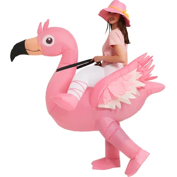 Flamingo Gumijas Kostīms Bērniem Izjādes Unicorn Kostīmi Funny Bunny Iedomātā Cosplay Puse Kleita Halovīni Kostīms Pieaugušajiem