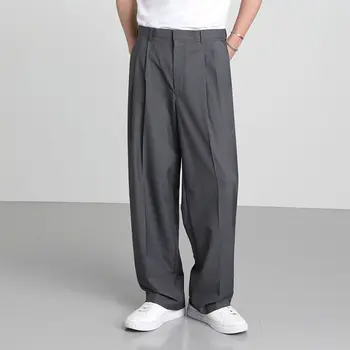 2023 Vīriešu Ikdienas Uzvalku Bikses Taisni Pilna garuma Cietā Plaša Kāju Pārklājus, Streetwear Zaudēt Vīriešu Bikses Jauno Rudens Pantalones N20