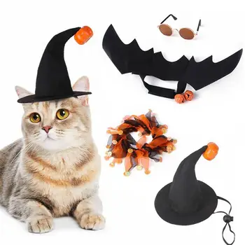 Pet Cosplay Kostīmu 4-Gabals Pievilcīgu Halloween Puse Kaķis Rotājumi Daudzfunkcionāls Pet Cat Halloween Apģērbu Interesanti
