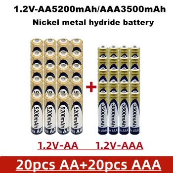 Aa+aaa 1,2 V akumulators, 5200 MAH /3500mah,kas izgatavoti no niķeļa-metālhidrīta,piemērotas rotaļlietas,pulksteņi,u.c., pārdod iepakojumā