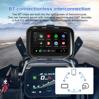GPS Navigācijas Motociklu IPX7 Ūdensizturīgs Apple Carplay Ekrānu Portatīvo Motociklu Bezvadu Android Auto displejs