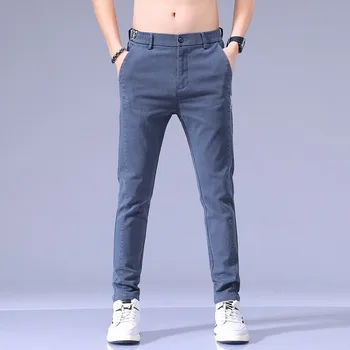 Pavasarī, Vasarā Vīriešu Jaunu Elpojošs, Augstas Kvalitātes Ērtas Bikses Dzesēšanas Vīriešu Skriešanas vienkrāsainu Apģērbu Slim Fit Modes