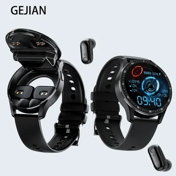 GEJIAN X7 Austiņas Smart Pulksteņi TWS Divi Vienā Bezvadu Bluetooth Dual Austiņas Zvanu Veselības asinsspiediens Sporta Mūzika Smartwatch