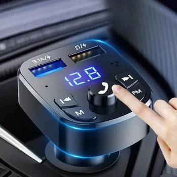 3.1 10M FM Raidītāju Automašīnas Bluetooth, MP3 Mūzikas Atskaņotāju iebūvētu Pārstrāvas Aizsardzība īsslēguma BT Bezvadu Savienojums