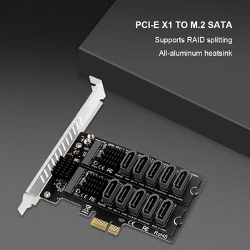 M. 2 SATA Lai PCIE Dual-Disku Masīvs Karti, Dubultā Disku M2 SATA Pagarināt Kartes RAID Adapteris Valdes Atbalstu M. 2 SSD 2230/42/60/80
