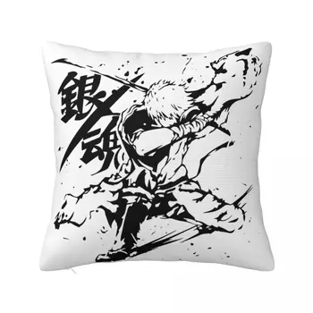 Gintama Gintoki Manga Kvadrātveida Spilvens Gadījumā Anime Spilvenu Pārvalki Awesome Dekoratīvās Pillowcover lai Dīvāns 18