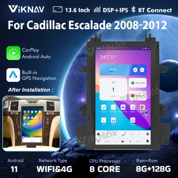 13.6 Collu Android 11 Auto Multimedia Player Cadillac 2008. - 2012. gadam, ko iesniegusi escalade Auto Stereo Radio, GPS Navigācija, Carplay Galvas Vienības