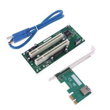 PCI-Express uz PCI Adapteris Karte PCIe Duālais Pci Slota Paplašināšanas Karti USB3.0 Pievienot uz Kartēm Converter PCIE x1, lai x16 Card Dropship