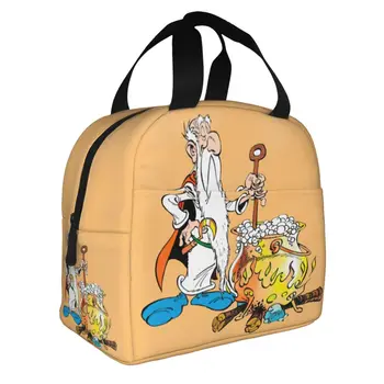 Asterix Un Obelix Anime Izolētas Pusdienas Maisā Termiskā Soma Maltīti Konteineru Karikatūra Augstas Ietilpības Tote Pusdienas Kaste Pārtikas Piknika Soma