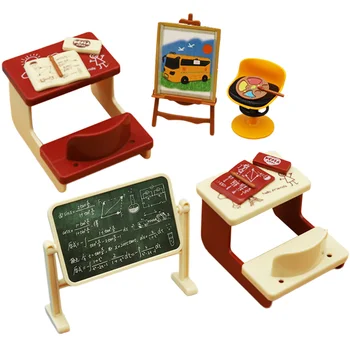 Mini Galda Tāfeles Miniatūras Klasē Piegādēm Tāfeli Bērnu Rotaļlietas, Krēslus, Bērnu Miniatūras Amatniecības Mugursoma Modeļi