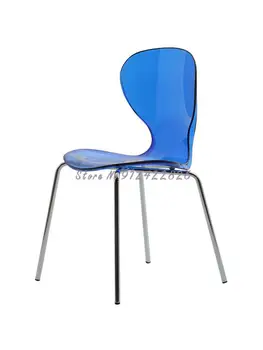 Ziemeļvalstu caurspīdīga akrila ēdamistabas krēsls radošo atzveltni āra krēsls modernā minimālisma kvalitātes metāla neto red ins krēsls