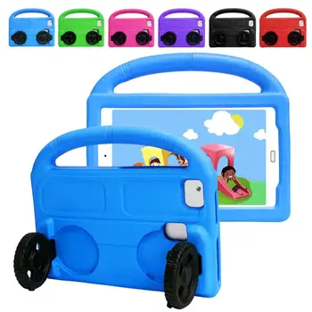 Lietā Par iPad 10.2 9. 8. 7. Gaisa 3 2 1 9.7 5 6 Mini6 5 4 3 2 1 Aizsargs Mazulis EVA Karikatūra Transportlīdzekļu Riteņu Tablet Stand Vāciņu