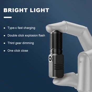P50 Lāpu Gaisma Super Spilgti Mini Rokas Lukturīti, Teleskopiskie Tālummaiņas Uzlādējams 3 Apgaismojuma Režīms Pārgājienu Zvejas Darba