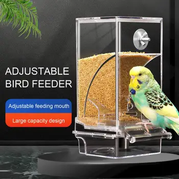 Anti-šūpoles Putnu Pakārtotā Putnu Piegādes Plašs Automātiskā Putnu padeve Maziem Putniem Caurspīdīga Pārtikas Konteiners Nav Haoss Dozatoru