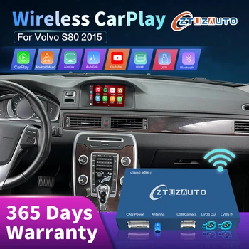 Bezvadu CarPlay Volvo S80 2015. gadam 7 collu LCD Ekrāns, Android Auto Interfeiss Spogulis Saites AirPlay Auto, Play Atbalstu Atpakaļgaitas Kamera