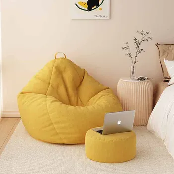Minimālisma Moderno Slinks Dīvāns Microfiber Ziemeļvalstu Relaksējošu Pupu Maiss Kārta Dīvāns Dzeltena Minimalista Divani Soggiorno Guļamistabas Mēbeles