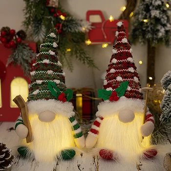 1Pc 2024 Ziemassvētku Rotājumi, Gaismas Cute Lelle Elf Sejas Vecs Vīrietis Raga Lelle Gaismas Shopping Mall Logu Dekori