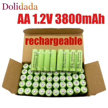 AA akumulatoru 100% oriģināls 1,2 V, AA akumulatoru 3800 MAH Ni MH akumulatoru, var izmantot, LED, MP3 lampas, mikrofons, rotaļlietas, ca